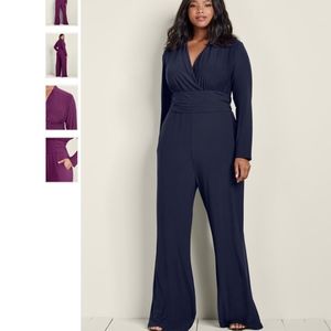 PLUS SIZE NAVY JUMPSUIT (STRETCHY)